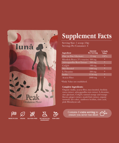 Luna Peak: Ovulation Phase 40g Supplement Powder